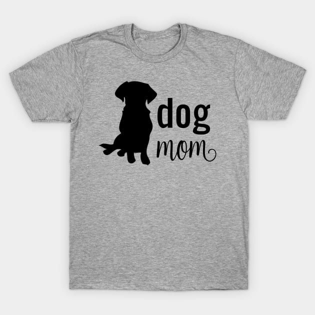 Dog Mom Silhouette Black T-Shirt by erinmizedesigns